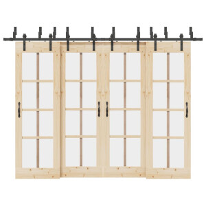 vidaXL Doos met onderdelen voor schuifdeur 305 cm staal zwart