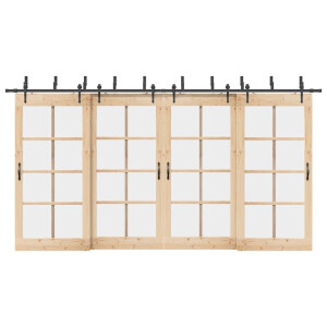 vidaXL Doos met onderdelen voor schuifdeur 427 cm staal zwart