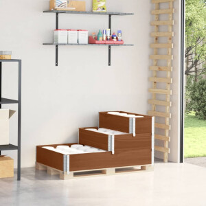 vidaXL Verhoogde plantenbak 3-laags 120x80 cm massief grenenhout bruin