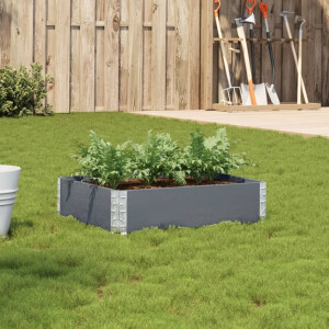 vidaXL Plantenbak 80x60 cm massief grenenhout grijs