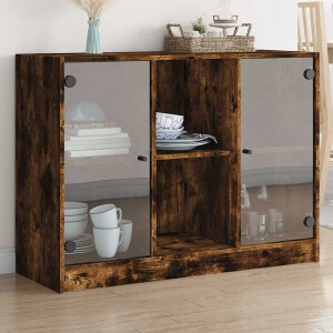 vidaXL Dressoir 102x37x75,5 cm bewerkt hout gerookt eikenkleurig