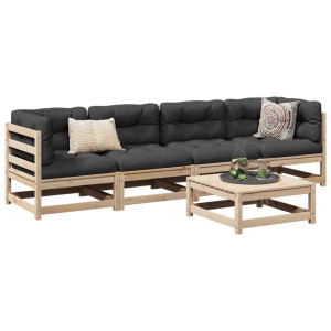 vidaXL 5-delige Loungeset massief grenenhout