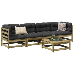 vidaXL 5-delige Loungeset geïmpregneerd grenenhout