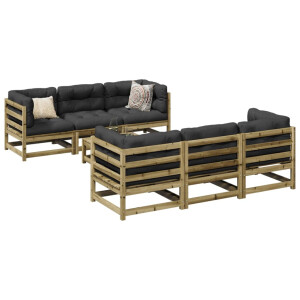 vidaXL 7-delige Loungeset geïmpregneerd grenenhout