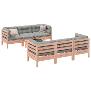vidaXL 7-delige Loungeset met kussens massief douglas vurenhout
