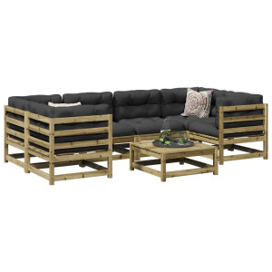 vidaXL 7-delige Loungeset geïmpregneerd grenenhout