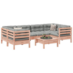 vidaXL 7-delige Loungeset met kussens massief douglas vurenhout