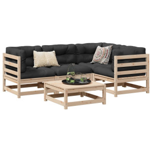 vidaXL 5-delige Loungeset massief grenenhout