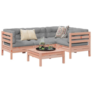 vidaXL 5-delige Loungeset met kussens massief douglas vurenhout
