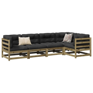 vidaXL 5-delige Loungeset geïmpregneerd grenenhout