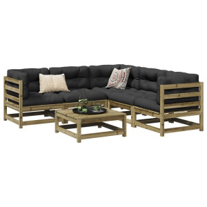vidaXL 6-delige Loungeset geïmpregneerd grenenhout