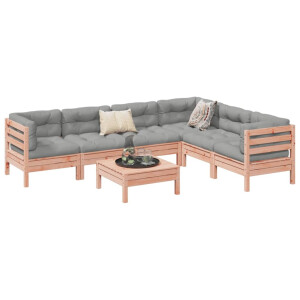 vidaXL 7-delige Loungeset met kussens massief douglas vurenhout