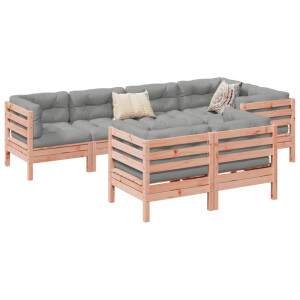 vidaXL 7-delige Loungeset met kussens massief douglas vurenhout