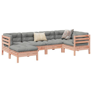 vidaXL 6-delige Loungeset met kussens massief douglas vurenhout