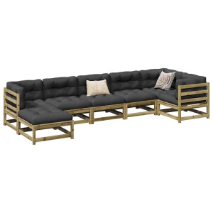 vidaXL 7-delige Loungeset geïmpregneerd grenenhout