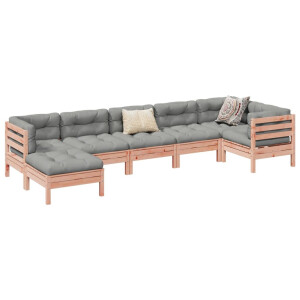 vidaXL 7-delige Loungeset met kussens massief douglas vurenhout
