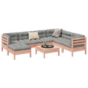 vidaXL 8-delige Loungeset met kussens massief douglas vurenhout
