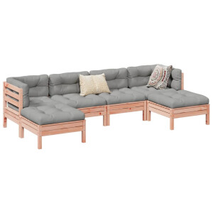 vidaXL 6-delige Loungeset met <a title="kussens vergelijken" href="https://furn.nl/kussens">kussens</a> massief douglas vurenhout