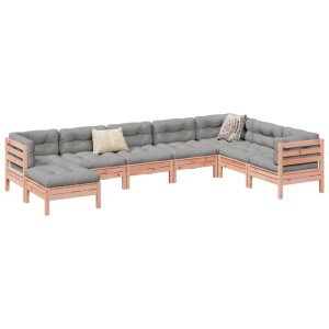 vidaXL 8-delige Loungeset met kussens massief douglas vurenhout