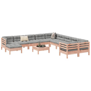 vidaXL 12-delige Loungeset met kussens massief douglas vurenhout