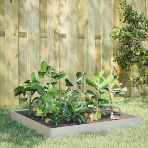 vidaXL Plantenbak verhoogd 100x100x18,5 cm roestvrijstaal