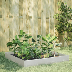 vidaXL Plantenbak verhoogd 100x100x26 cm roestvrijstaal