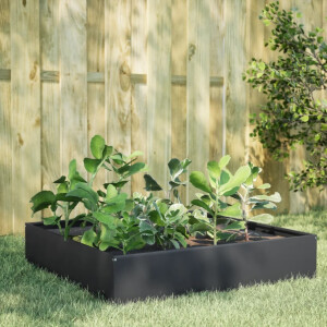 vidaXL Plantenbak verhoogd 100x100x33,5 cm staal antracietkleurig