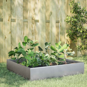 vidaXL Plantenbak verhoogd 100x100x33,5 cm gegalvaniseerd staal
