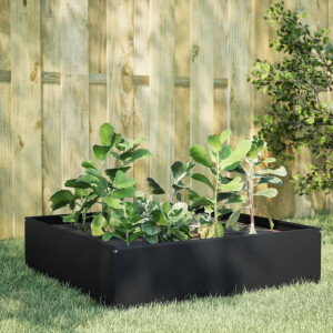 vidaXL Plantenbak verhoogd 100x100x25 cm staal zwart