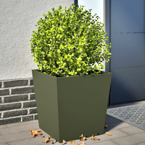 vidaXL Plantenbakken 2 st 50x50x50 cm staal olijfgroen