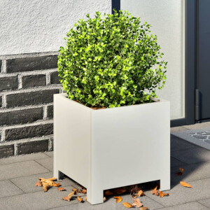 vidaXL Plantenbak 30x30x30 cm staal wit