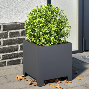 vidaXL Plantenbakken 2 st 30x30x30 cm staal antracietkleurig