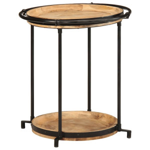vidaXL Bijzettafel Ø55x60 cm massief mangohout