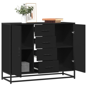 vidaXL Dressoir 92x35x76 cm bewerkt hout zwart