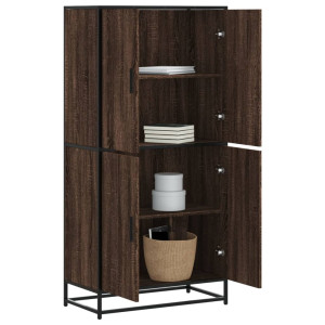vidaXL Hoge kast 68x35x139 cm bewerkt hout bruin eikenkleurig