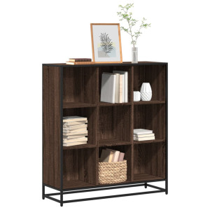 vidaXL Boekenkast 97,5x33x107,5 cm bewerkt hout en metaal bruin eiken