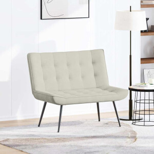 vidaXL Bankje 110x74x84 cm fluweel crèmekleurig