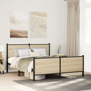 vidaXL Bedframe zonder matras metaal sonoma eikenkleurig 160x200 cm
