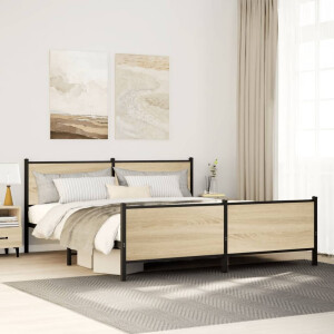 vidaXL Bedframe zonder matras metaal sonoma eikenkleurig 180x200 cm