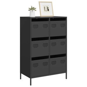 vidaXL Hoge kast 68x39x101,5 cm staal zwart