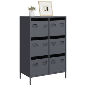 vidaXL Hoge kast 68x39x101,5 cm staal antracietkleurig
