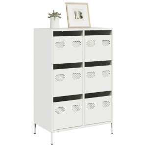 vidaXL Hoge kast 68x39x101,5 cm staal wit