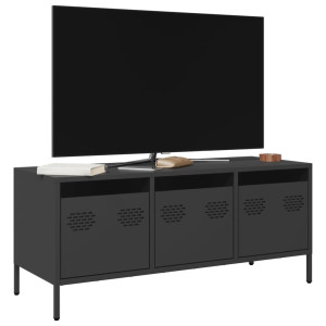 vidaXL Tv-meubel 101,5x39x43,5 cm koudgewalst staal zwart