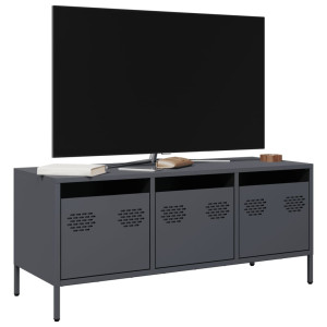 vidaXL Tv-meubel 101,5x39x43,5 cm koudgewalst staal antracietkleurig