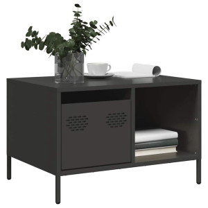 vidaXL Salontafel 68,5x50x43,5 cm koudgewalst staal zwart