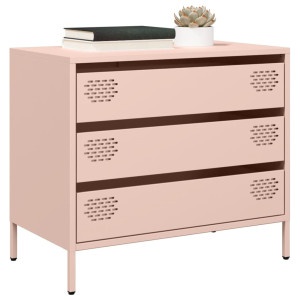 vidaXL Dressoir 68x39x58,5 cm koudgewalst staal roze