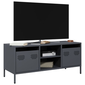 vidaXL Tv-meubel 101,5x39x43,5 cm koudgewalst staal antracietkleurig