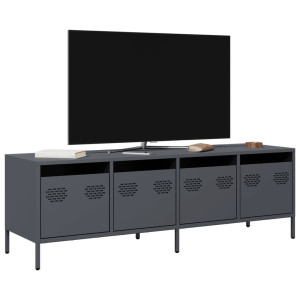 vidaXL Tv-meubel 135x39x43,5 cm koudgewalst staal antracietkleurig