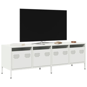 vidaXL Tv-meubel 135x39x43,5 cm koudgewalst staal wit