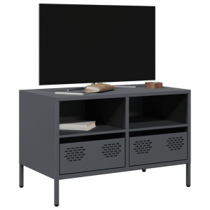 vidaXL Tv-meubel 68x39x43,5 cm koudgewalst staal antracietkleurig